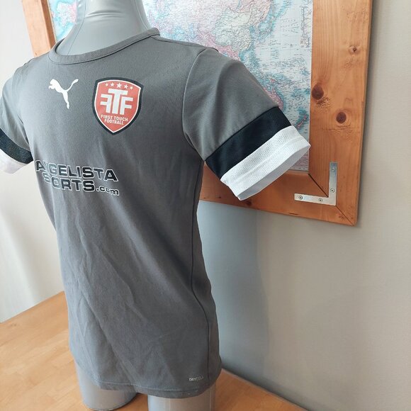 Puma Soccer First Touch Football Jersey Short Sleeve Grey Men's Small - Picture 3 of 13